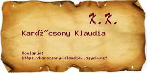 Karácsony Klaudia névjegykártya