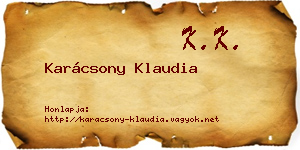 Karácsony Klaudia névjegykártya
